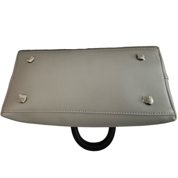 BOLVAINT PARIS Veronique Gray Leather Tote Black Handles Detachable Strap NWOT - Picture 5 of 11